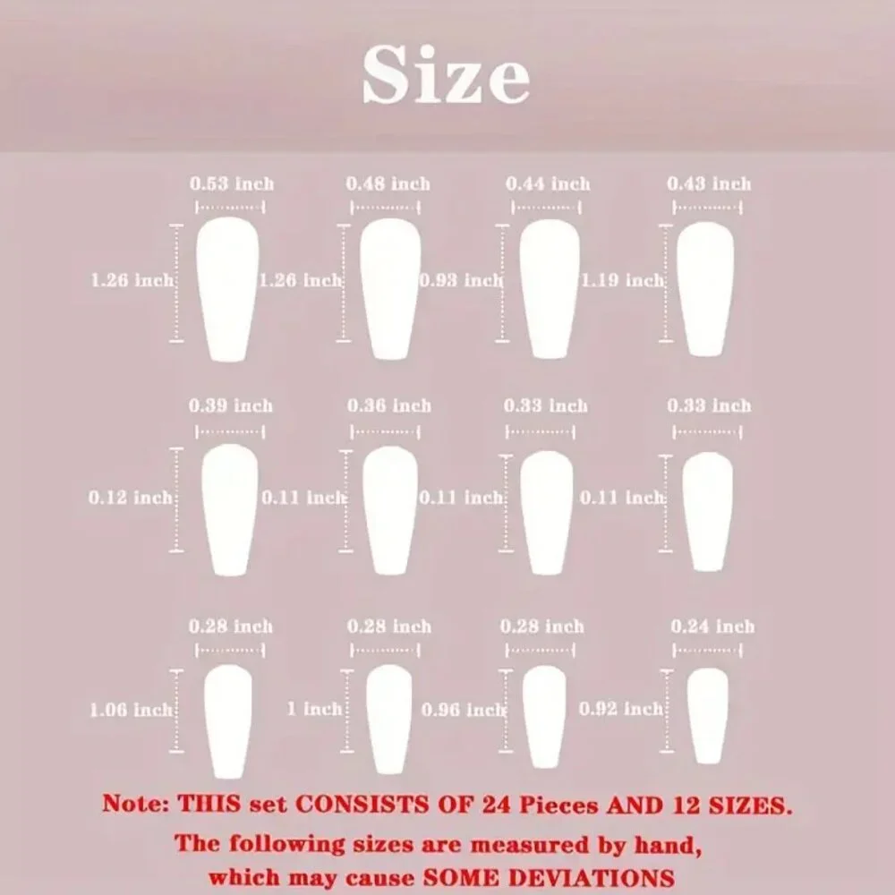 Y2K Pink Square Press On Nails, Long Coffin Fake Nails Set - Picture 4 of 6